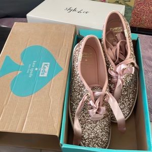 Kate Spade Keds Pink Glitter sz 7